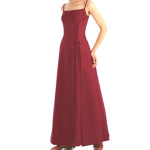 Alexia Designs Claret Satin Formal Gown 10 NWT